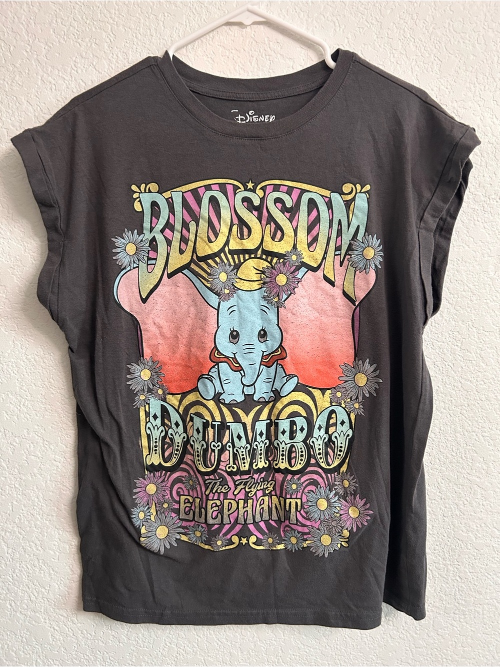 Disney Charcoal Dumbo 'Blossom' psychedelic Graphic Tee sleeveless XXL